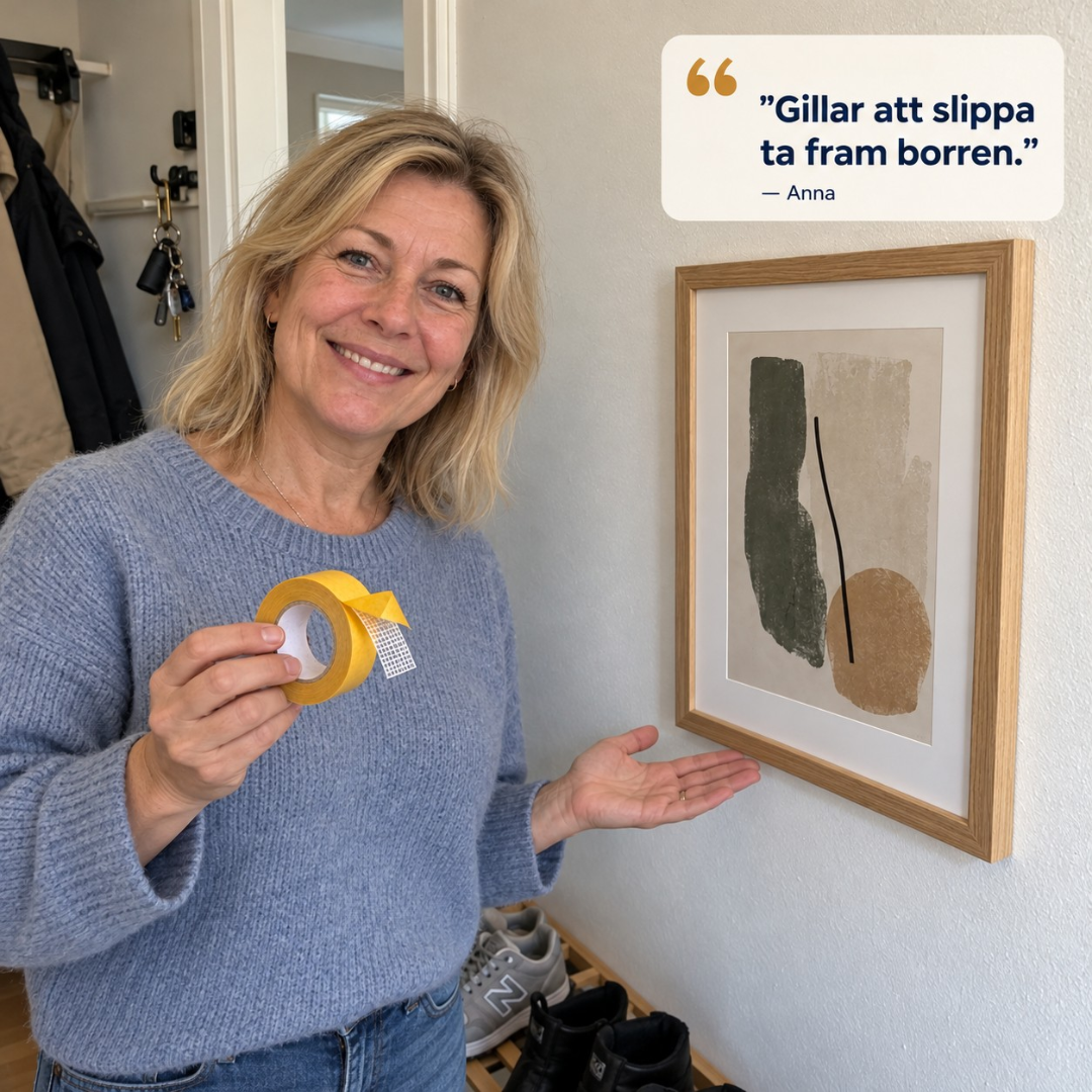 Tuckt Tejp – Fäster utan hål, släpper utan rester