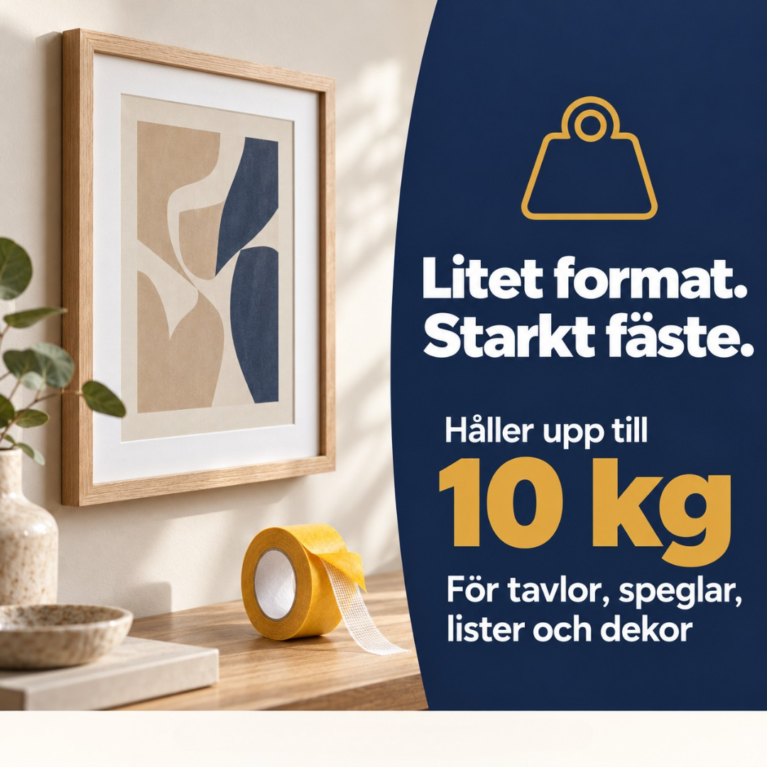 Tuckt Tejp – Fäster utan hål, släpper utan rester