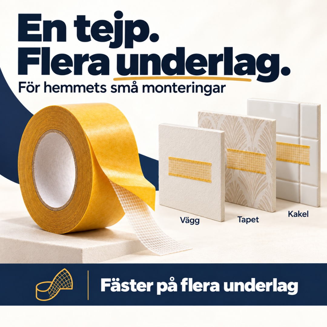 Tuckt Tejp – Fäster utan hål, släpper utan rester