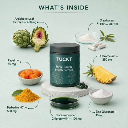 Tuckt – Three-Source Breath Formula (Gut · Mouth · Liver)
