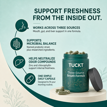 Tuckt – Three-Source Breath Formula (Gut · Mouth · Liver)