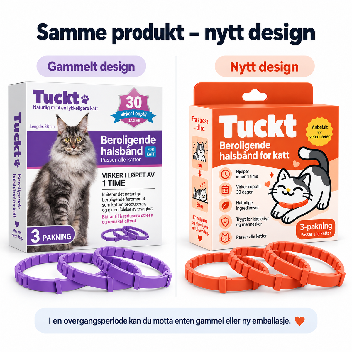 Beroligende Halsband for Katter - Reduserer Stress, Spraying og Angst